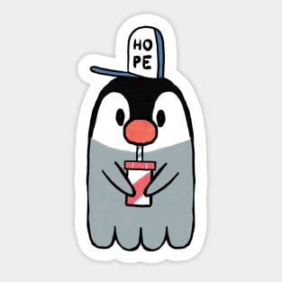 Pengu drinking Sticker